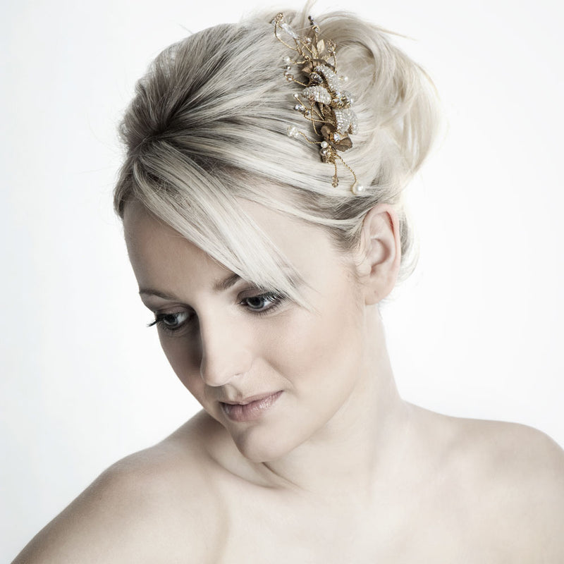 Fairytale beaded flower wedding comb - Liberty in Love