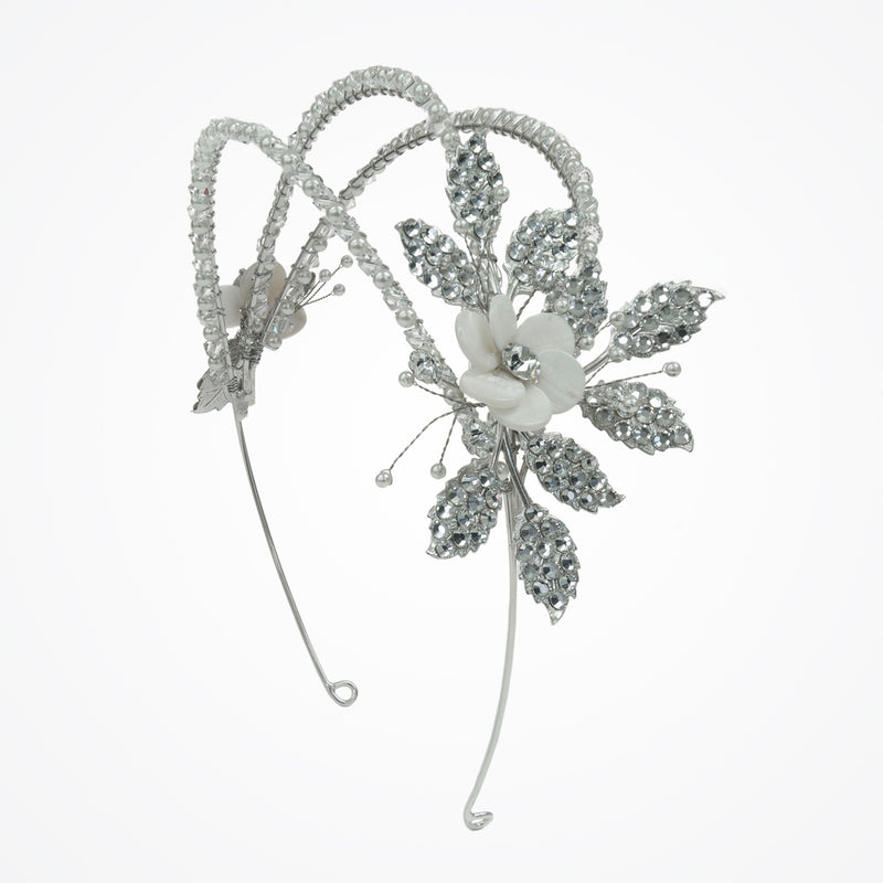 Edina mother-of-pearl triple-band bridal headband - Liberty in Love