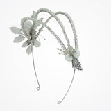 Edina mother-of-pearl triple-band bridal headband - Liberty in Love
