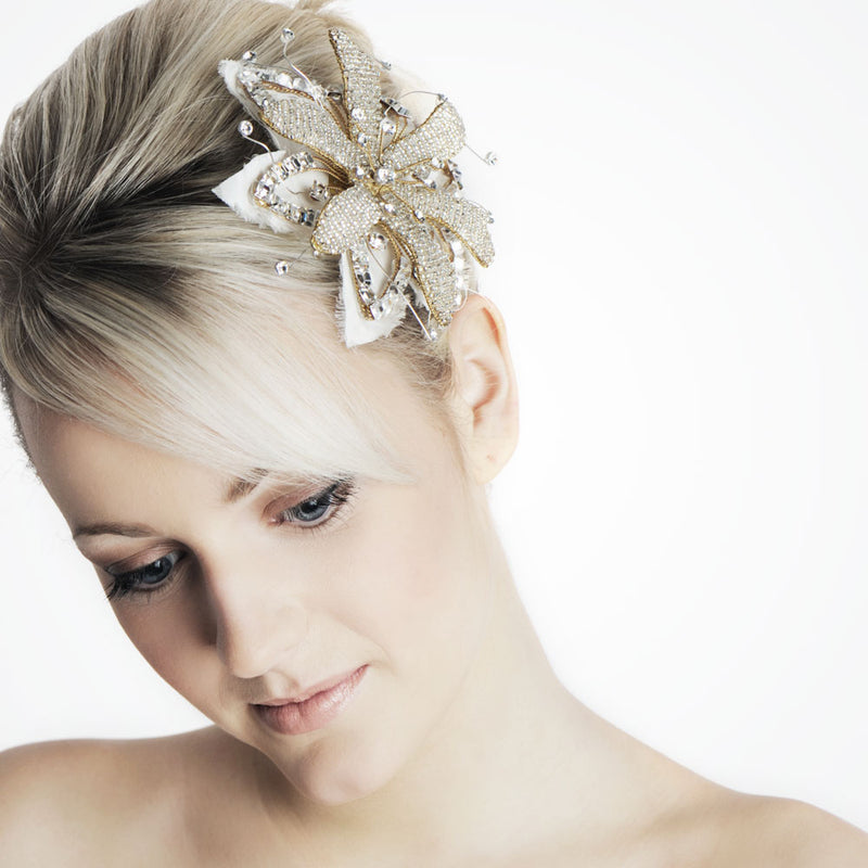 Amaryllis vintage beaded flower headpiece - Liberty in Love