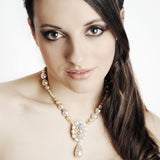 Marlene vintage pearl and swarovski necklace - Liberty in Love