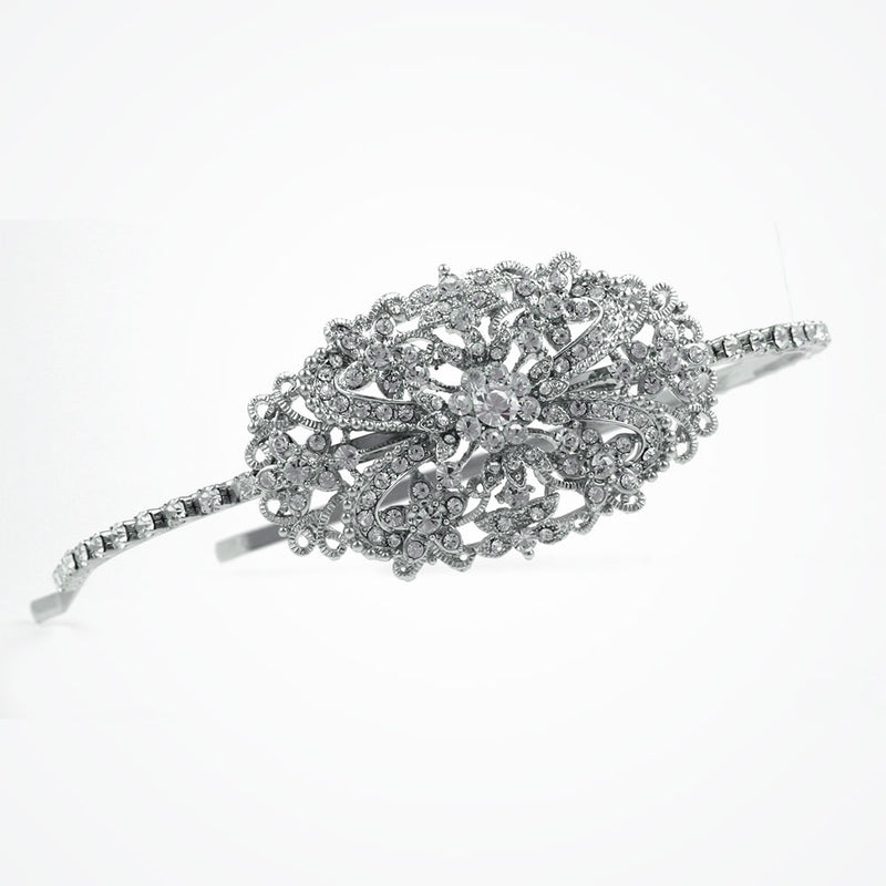 Crystal oval brooch bridal headband - Liberty in Love