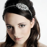 Crystal oval brooch bridal headband - Liberty in Love