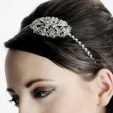 Crystal oval brooch bridal headband - Liberty in Love