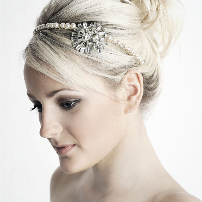 Vintage hollywood brooch pearl headband - Liberty in Love