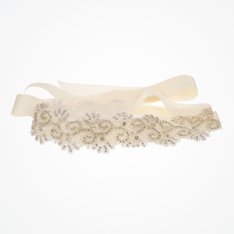 Rebecca deluxe crystal and pearl embellished belt - Liberty in Love