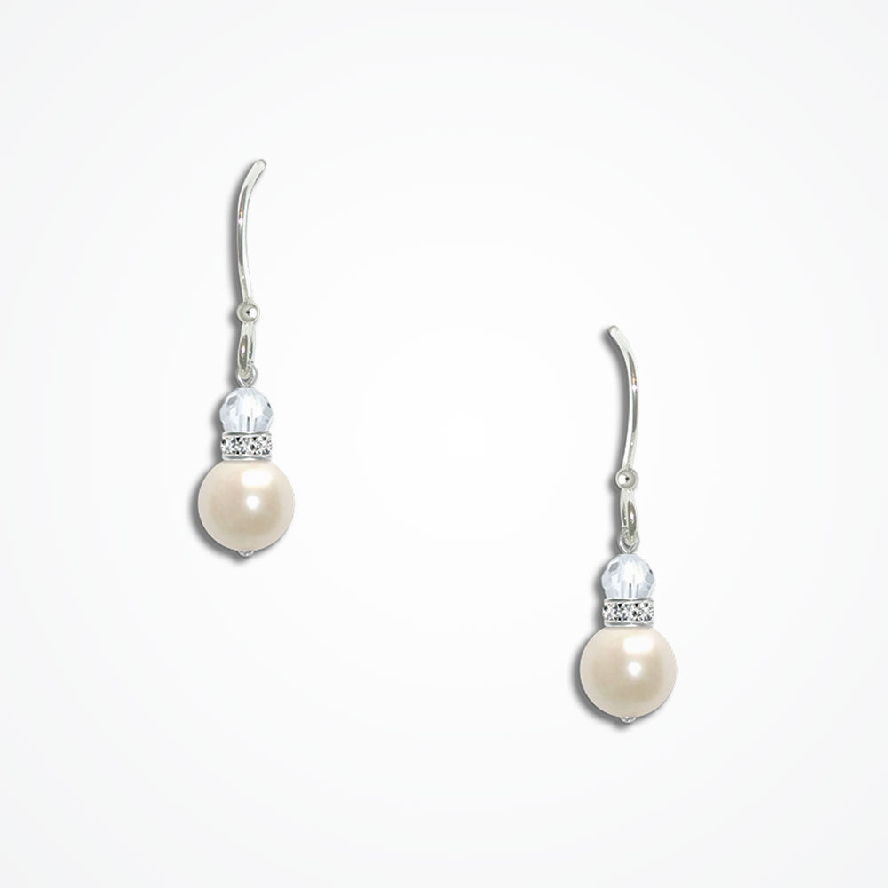 Crystal elegance pearl earrings