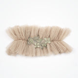 Glitterati nude silk tulle garter - Liberty in Love