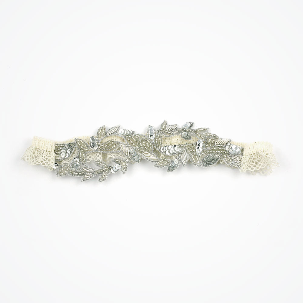 Aphrodite beaded leaf vintage garter