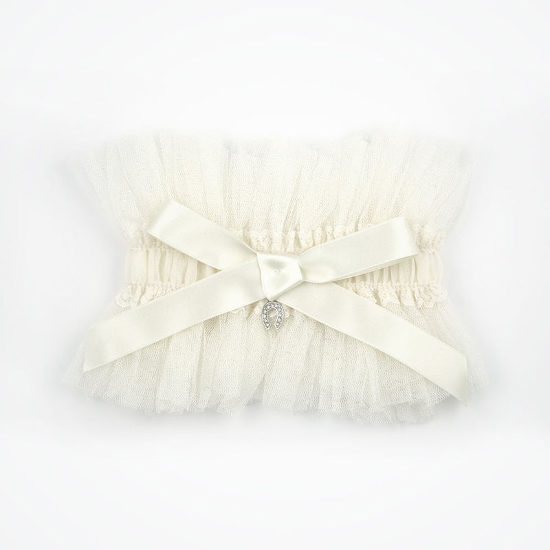 Ethereal luxury tulle garter  with crystal charm - Liberty in Love