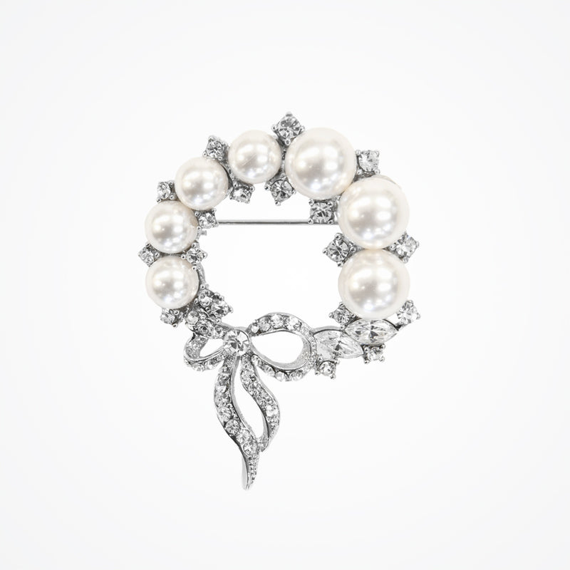 Iris crystal and pearl wreath brooch - Liberty in Love