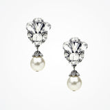 Crystal darling pearl bridal clip-on earrings - Liberty in Love