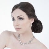 Swarovski crystal leaf embellished bridal necklace (NE9624) - Liberty in Love