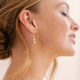 Abigail dusky pink pearl and diamante earrings - Liberty in Love