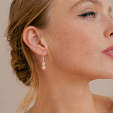 Abigail dusky pink pearl and diamante earrings - Liberty in Love