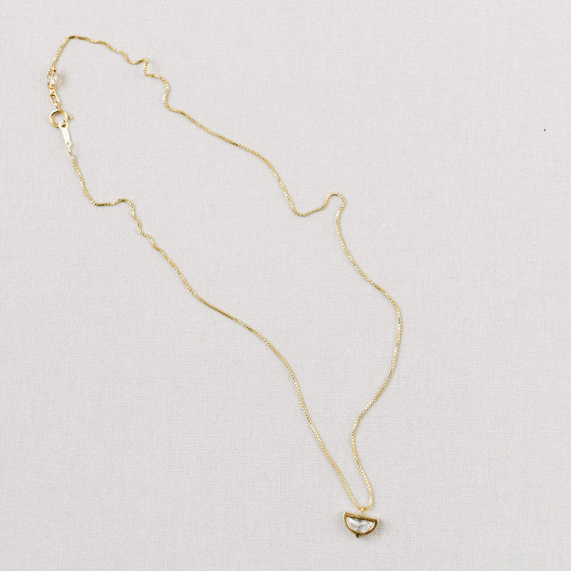 Agatha crystal deco gold pendant necklace (gold) - Liberty in Love