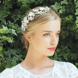 Alpine crystal and pearl enamelled floral hair clip - Liberty in Love