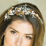 Artemis enamelled blossoms and bronze leaves headpiece - Liberty in Love