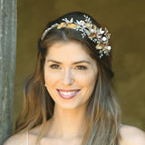Artemis enamelled blossoms and bronze leaves headpiece - Liberty in Love