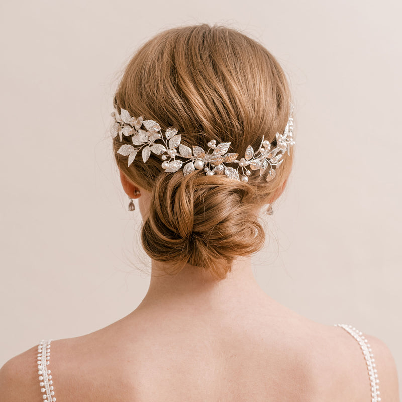 Aurelia silver leaves half halo - Liberty in Love