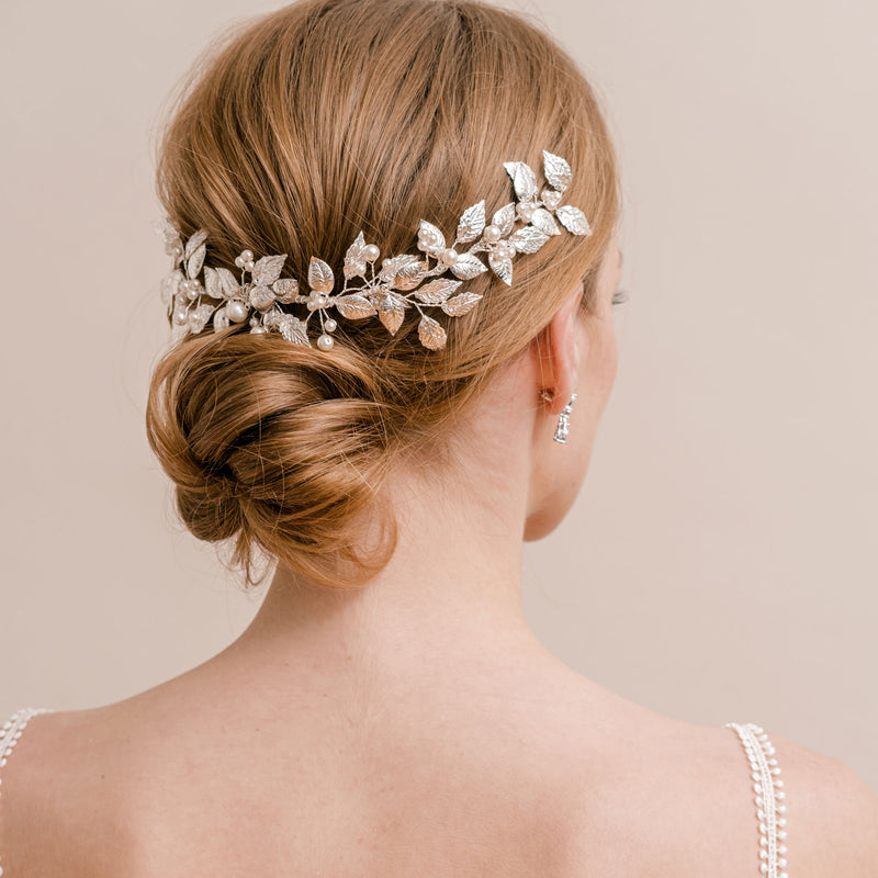 Aurelia silver leaves half halo - Liberty in Love