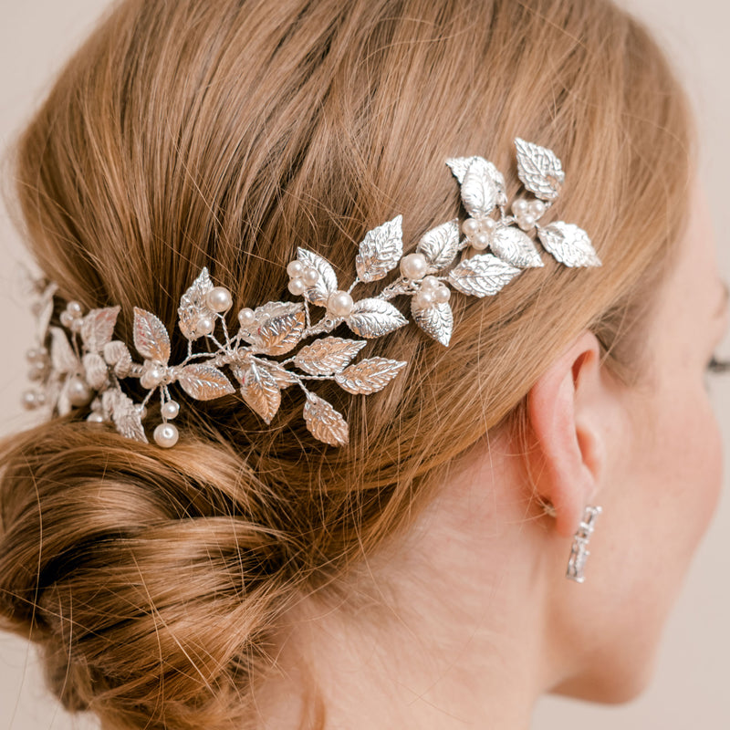 Aurelia silver leaves half halo - Liberty in Love