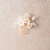 Aveline I floral beaded crystal sprig mini hair comb - Liberty in Love