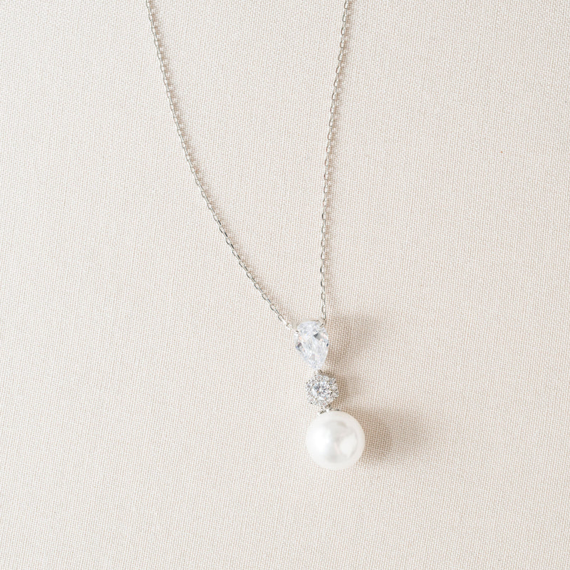 Avery crystal and pearl drop pendant necklace - Liberty in Love