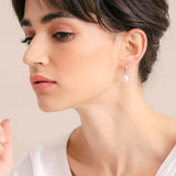 Baroque pearl small hoop earrings (silver) - Liberty in Love