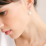 Baroque pearl small hoop earrings (silver) - Liberty in Love