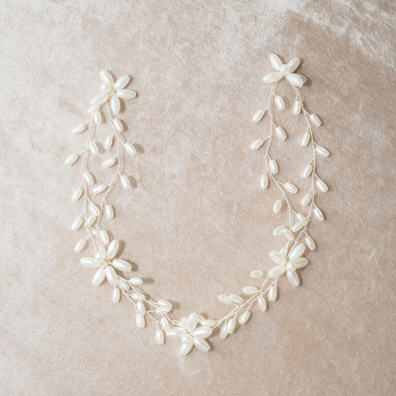 Biana pearl blossom hair vine (silver) - Liberty in Love