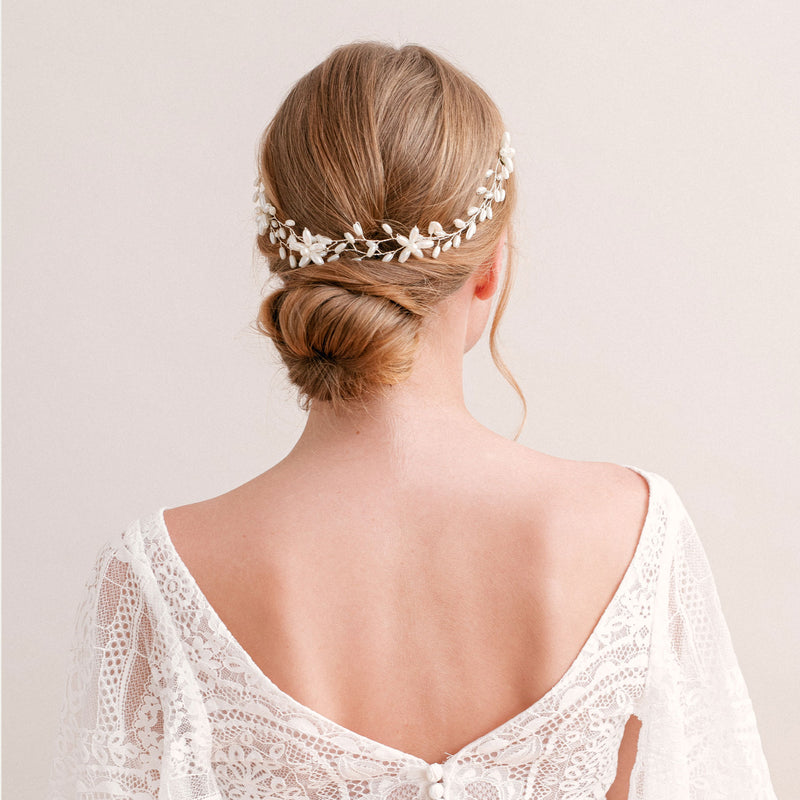 Biana pearl blossom hair vine (silver) - Liberty in Love