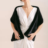 Black faux fur short bridal wrap - Liberty in Love