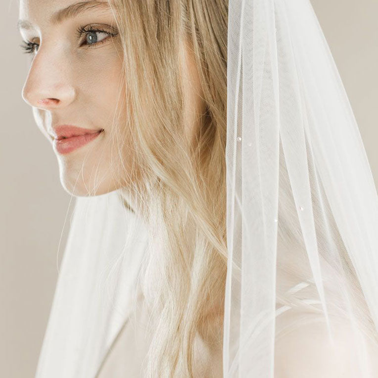 Blazing star diamante embellished long veil - Liberty in Love