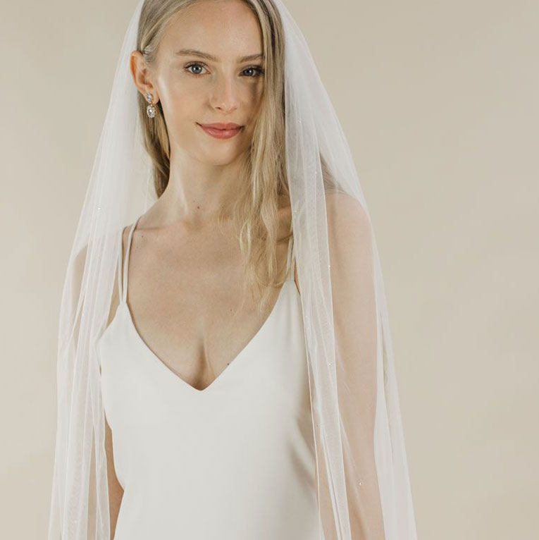 Blazing star diamante embellished long veil - Liberty in Love
