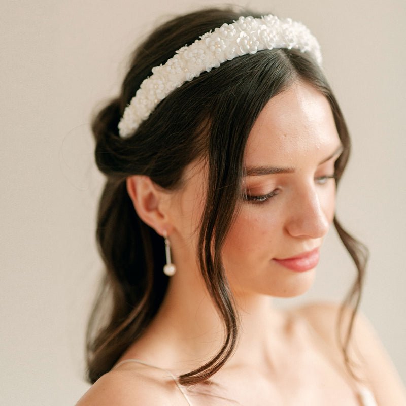 Bloom beaded floral fabric hairband - Liberty in Love