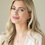 Canterbury crystal hoop pearl drop earrings (gold) - Liberty in Love