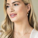 Canterbury crystal hoop pearl drop earrings (gold) - Liberty in Love