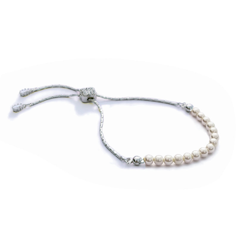 Carlisle pearl toggle bracelet (silver) - Liberty in Love