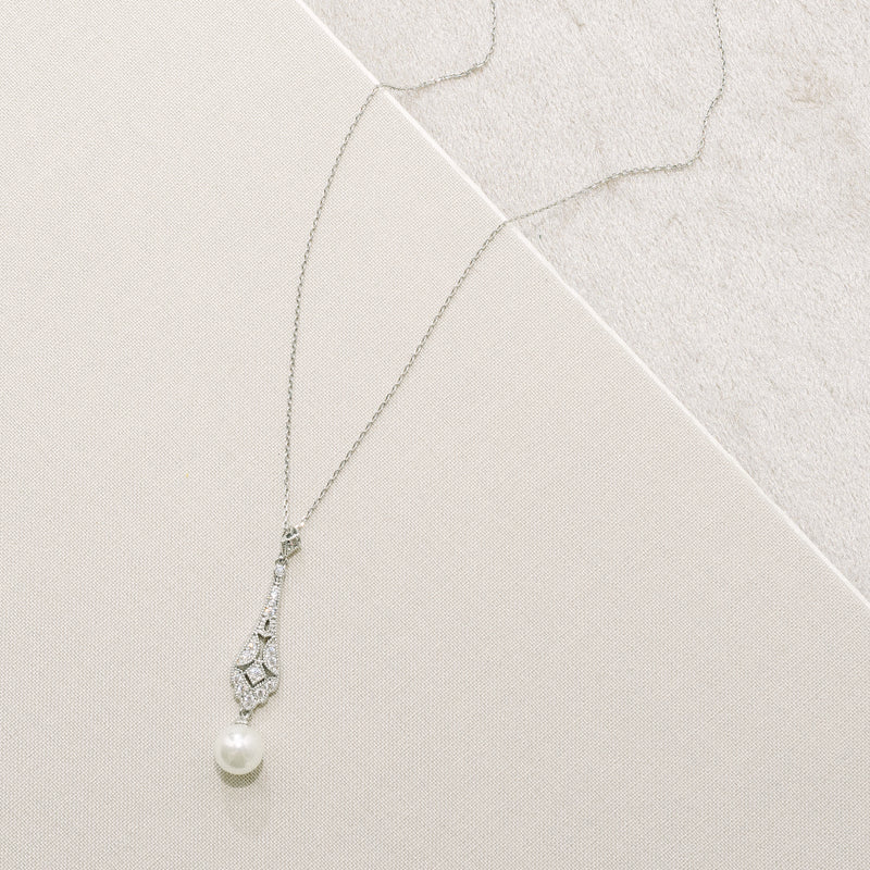 Cassia antique pearl pendant necklace (silver) - Liberty in Love