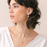 Coco pearl drop earrings and necklace set (gold) - Liberty in Love