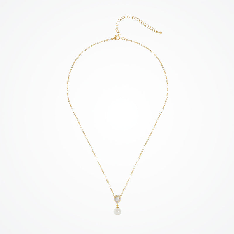 Coco pearl drop necklace (gold) - Liberty in Love