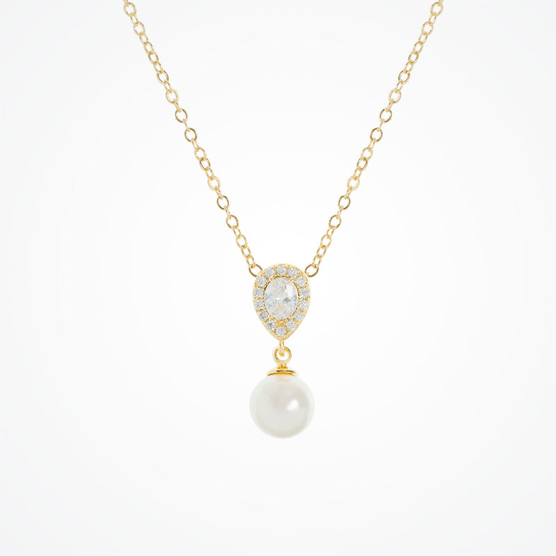 Coco pearl drop necklace (gold) - Liberty in Love