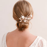 Coraline II clay floral crystal beaded hair comb - Liberty in Love
