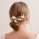 Coraline II clay floral crystal beaded hair comb - Liberty in Love