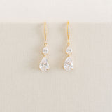 Detroit crystal double drop earrings (gold) - Liberty in Love