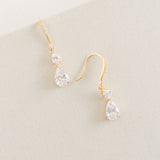 Detroit crystal double drop earrings (gold) - Liberty in Love