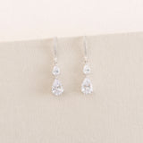 Detroit crystal double drop earrings (silver) - Liberty in Love