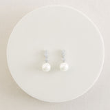 Dublin crystal classic pearl drop earrings (silver) - Liberty in Love