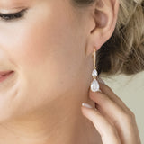 Detroit crystal double drop earrings (gold) - Liberty in Love